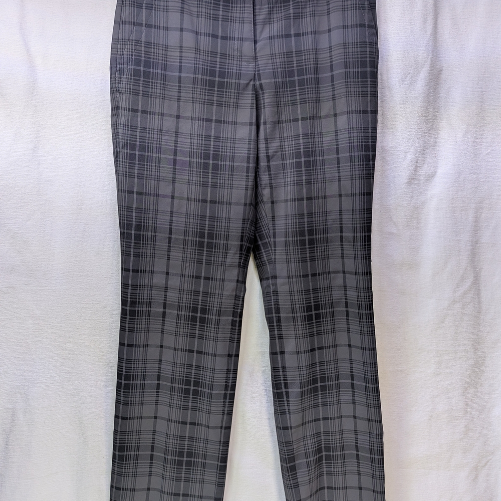 Nike Golf Dri-Fit Women's Gray Plaid Pants Performance Tour Size UK 8